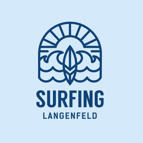  logo  with simple surfing drawing