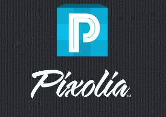 Pixolia赠品盒标志logo设计，品牌vi设计