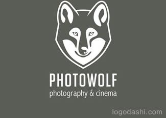 Photowolf标志logo设计，品牌vi设计