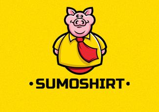 Sumoshirt猪logo标志logo设计，品牌vi设计