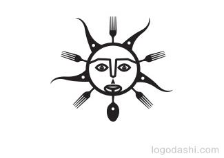 太阳神餐厅logo标志logo设计，品牌vi设计