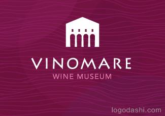 VINOMARE葡萄酒博物馆标志logo设计，品牌vi设计