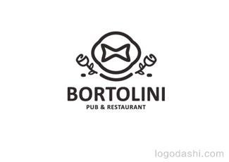 Bortolini餐厅标志logo设计，品牌vi设计