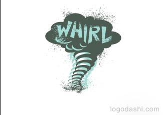 Whirl龙转风标识图片标志logo设计，品牌vi设计