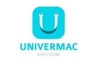 Univermac苹果商店标志标志logo设计，品牌vi设计