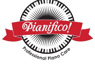 Pianifico专业钢琴护理标志logo设计，品牌vi设计