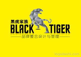 黑虎家族标志logo设计，品牌vi设计