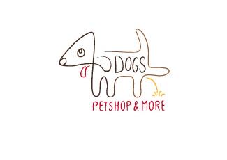 4DOGS宠物店标志logo设计，品牌vi设计