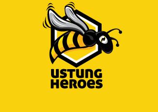 UstungHeroes蜜蜂logo标志logo设计，品牌vi设计