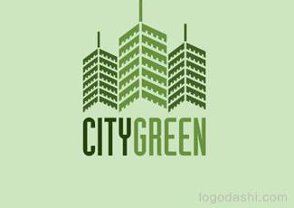 CityGreen房地产标志logo设计，品牌vi设计