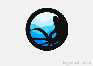 乌贼logo标志logo设计，品牌vi设计