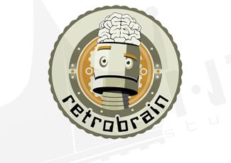 Retrobrain标志logo设计，品牌vi设计