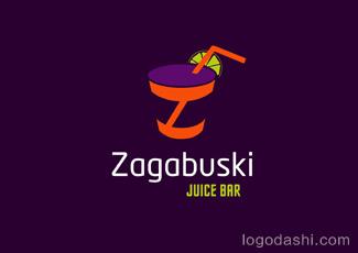 Zagabuski果汁吧标志logo设计，品牌vi设计