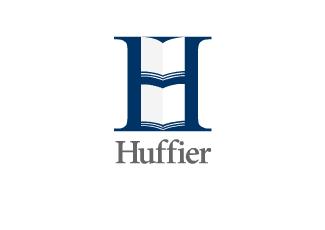 Huffier图书馆标志logo设计，品牌vi设计