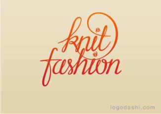 KnitFashion字体标志logo设计，品牌vi设计