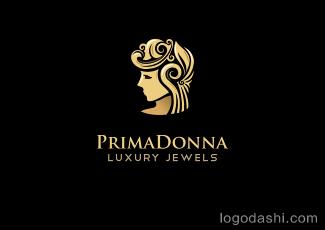 Primadonna珠宝商标标志logo设计，品牌vi设计